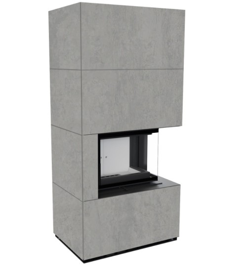 Cheminée modulaire FLOKI 8 Kw coin droit GRIS