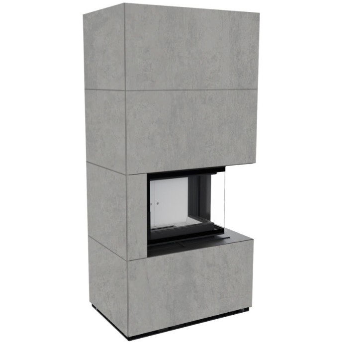 Cheminée modulaire FLOKI 8 Kw coin droit GRIS