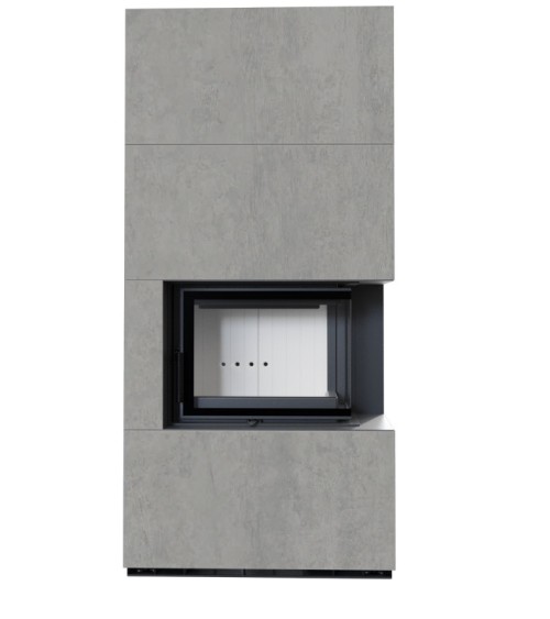 Cheminée modulaire FLOKI 8 Kw coin droit GRIS