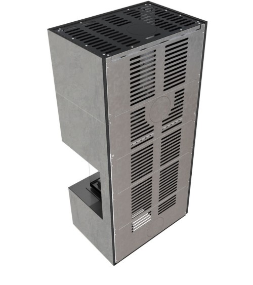 Cheminée modulaire FLOKI 8 Kw coin droit GRIS