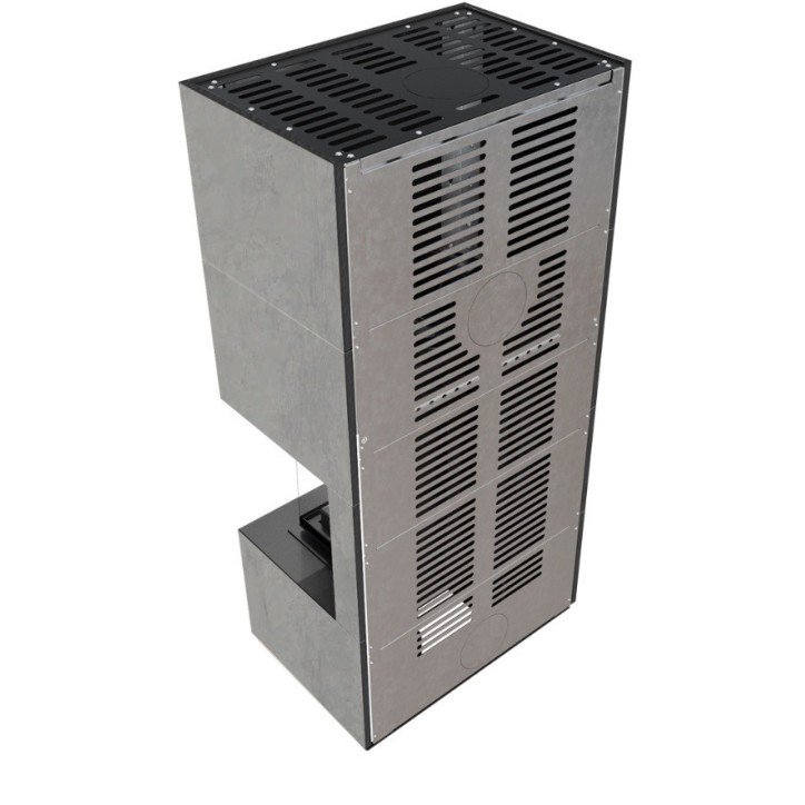 Cheminée modulaire FLOKI 8 Kw coin droit GRIS