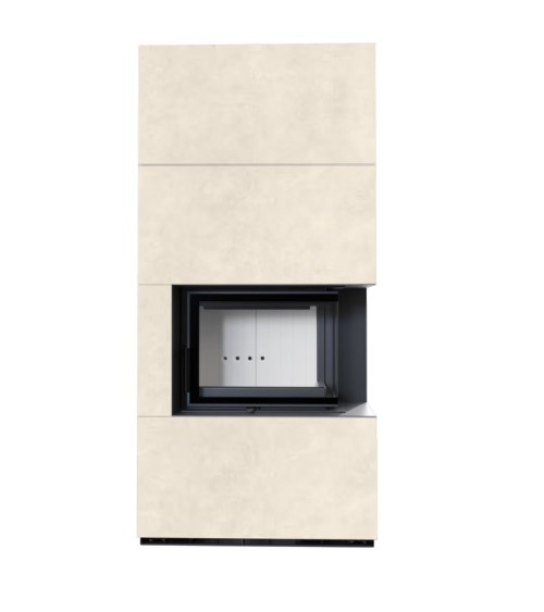 Cheminée modulaire FLOKI 8 Kw coin droit CREME