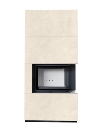 Cheminée modulaire FLOKI 8 Kw coin droit CREME