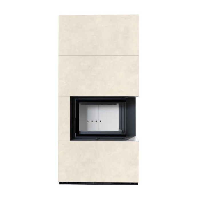 Cheminée modulaire FLOKI 8 Kw coin droit CREME