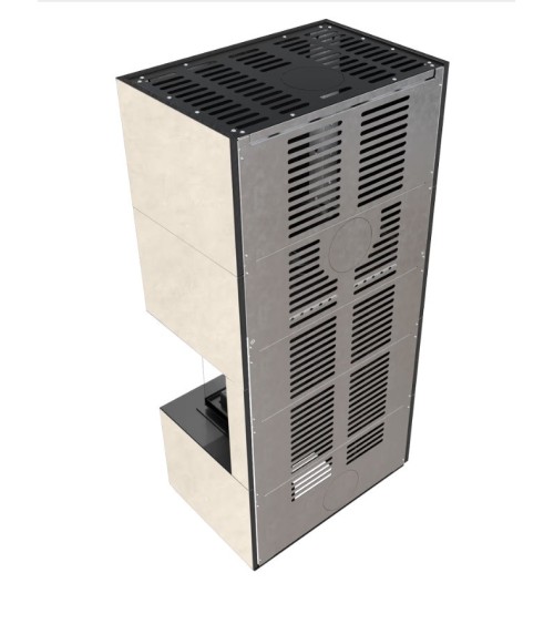 Cheminée modulaire FLOKI 8 Kw coin droit CREME