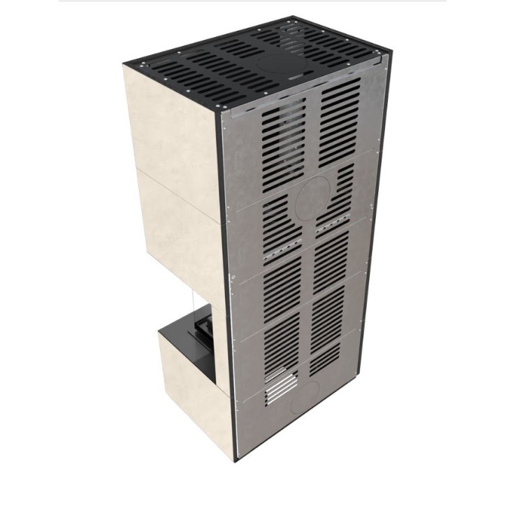 Cheminée modulaire FLOKI 8 Kw coin droit CREME