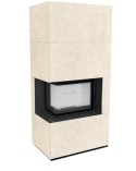 Cheminée modulaire FLOKI 8 Kw coin gauche CREME