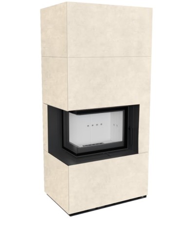 Cheminée modulaire FLOKI 8 Kw coin gauche CREME