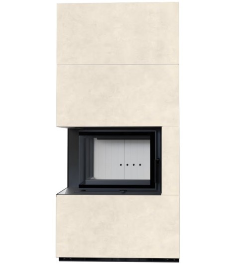 Cheminée modulaire FLOKI 8 Kw coin gauche CREME
