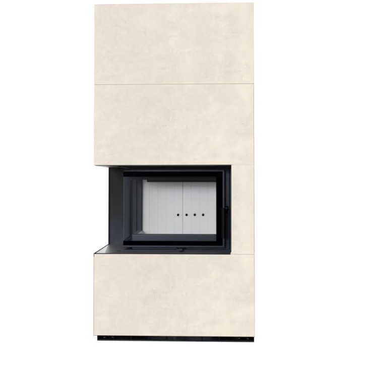 Cheminée modulaire FLOKI 8 Kw coin gauche CREME
