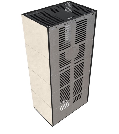 Cheminée modulaire FLOKI 8 Kw coin gauche CREME