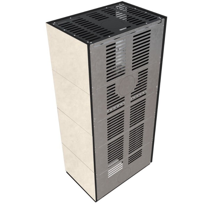 Cheminée modulaire FLOKI 8 Kw coin gauche CREME