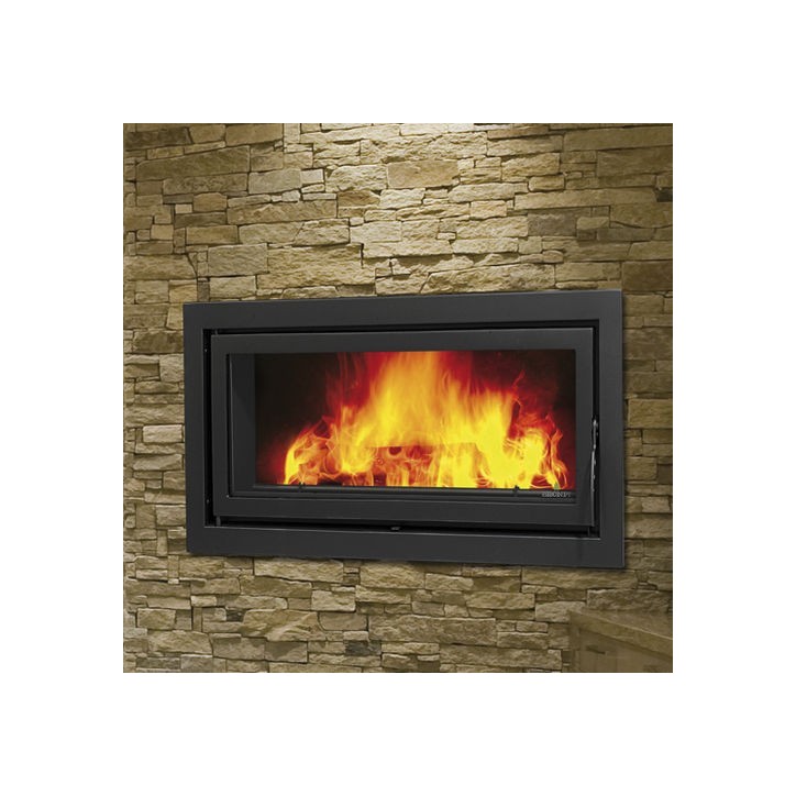 Insert cheminée à bois LONDRES-T avec turbine 21 kW + 4 bouches recuperateur Insert cheminée à bois LONDRES-T avec turbine 21 kW + 4 bouches recuperateur