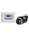 Insert cheminée à bois LONDRES-T avec turbine 21 kW + 4 bouches recuperateur