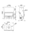 Insert cheminée à bois LONDRES-T avec turbine 21 kW + 4 bouches recuperateur