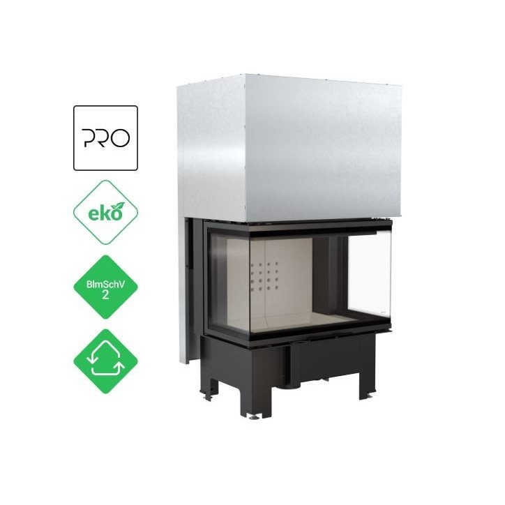 Insert cheminée à bois 3 côtés vitrées, Porte guillotine, 10 kW NOLWENN Insert cheminée à bois 3 côtés vitrées, Porte guillotine, 10 kW NOLWENN