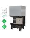Insert cheminée à bois 3 côtés vitrées, Porte guillotine, 10 kW NOLWENN