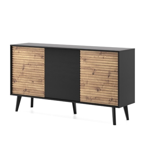 Buffet WILLOW II 154 cm chêne et noir