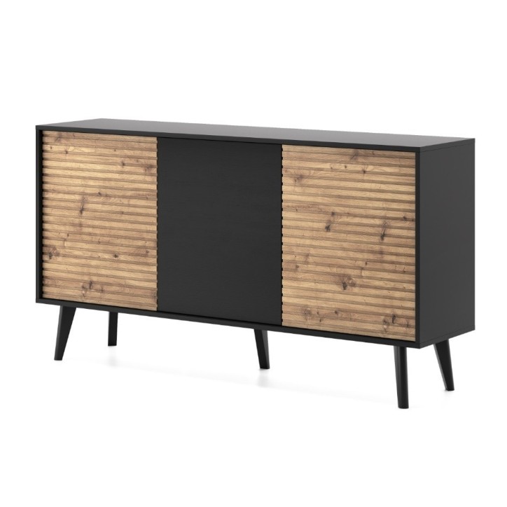 Buffet WILLOW II 154 cm chêne et noir