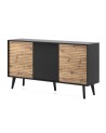Buffet WILLOW II 154 cm chêne et noir