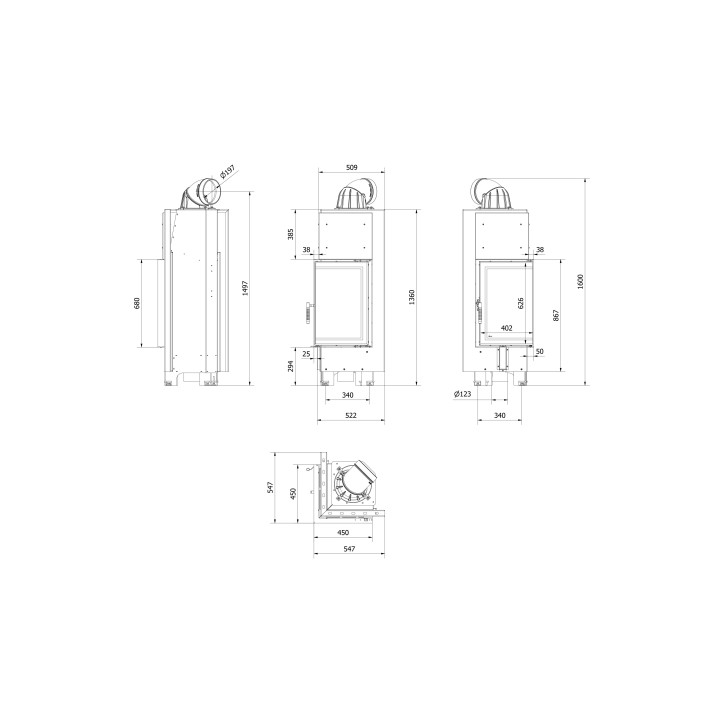 Insert cheminée MBN 680 DROITE BS