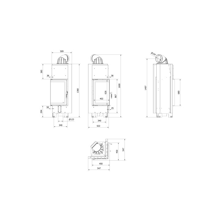 Insert cheminée MBN 680 GAUCHE BS
