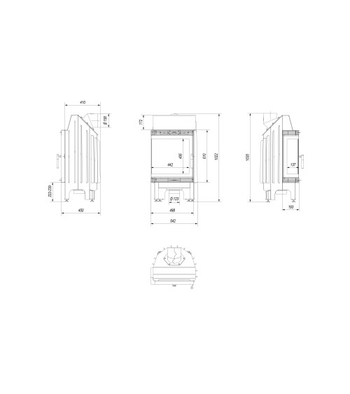 Insert cheminée BLANKA 8 BS vitre à gauche