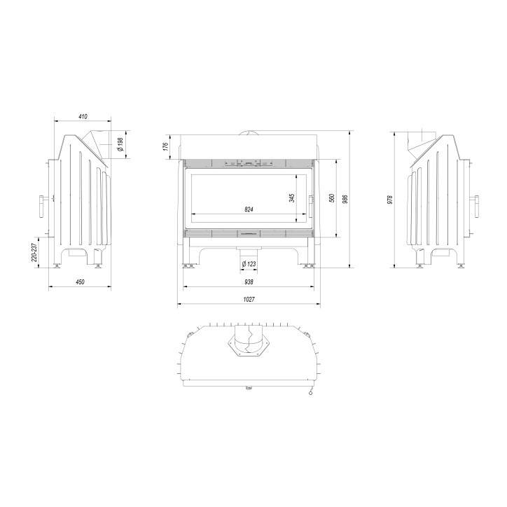 Insert cheminée BLANKA 910 14 KW