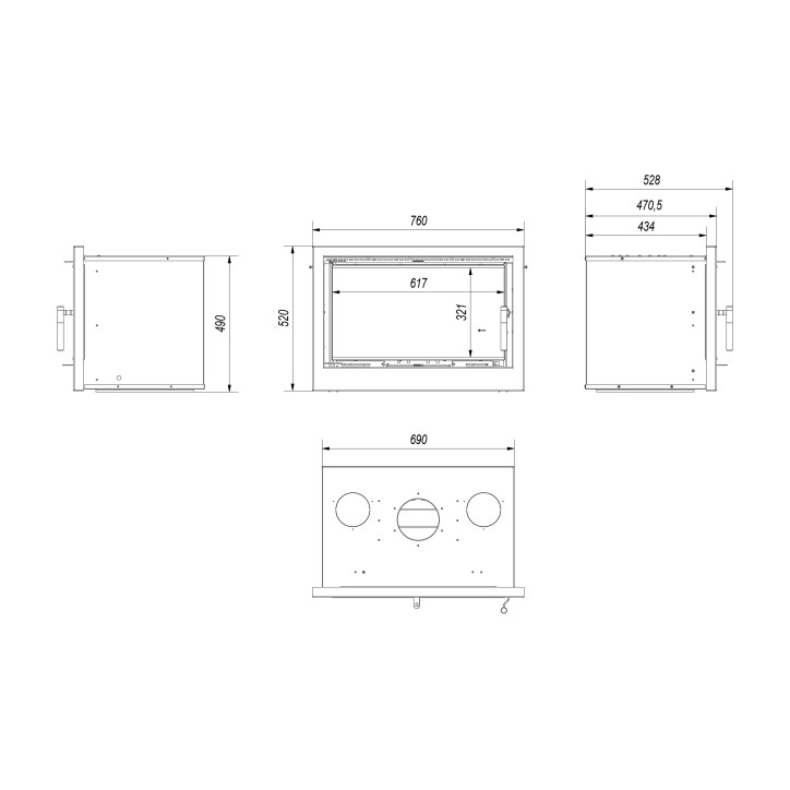 Insert cheminée cassette ARKE 70 gainable