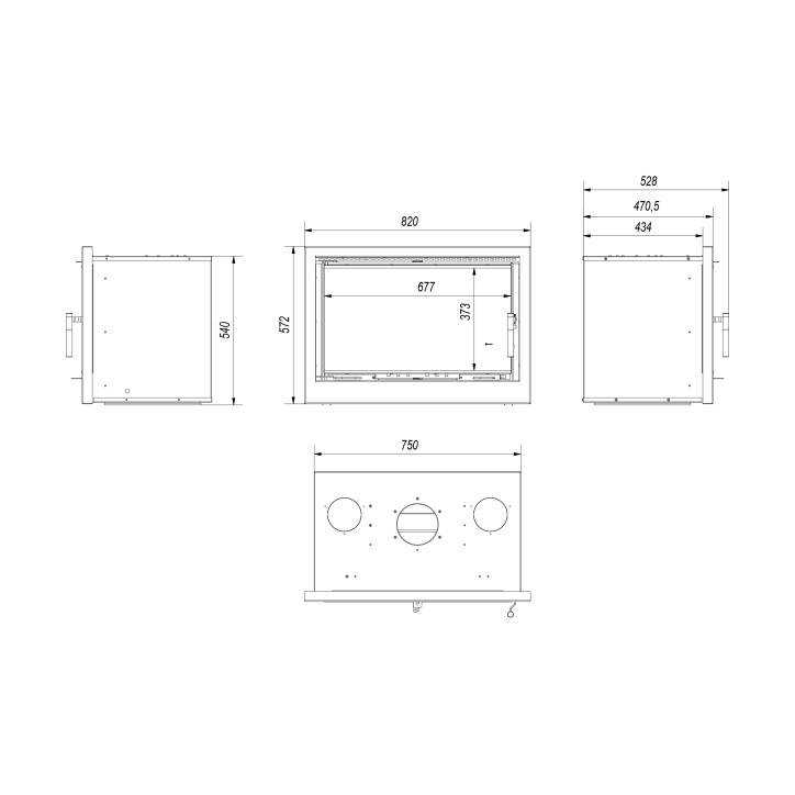 Insert cheminée cassette ARKE 75 gainable