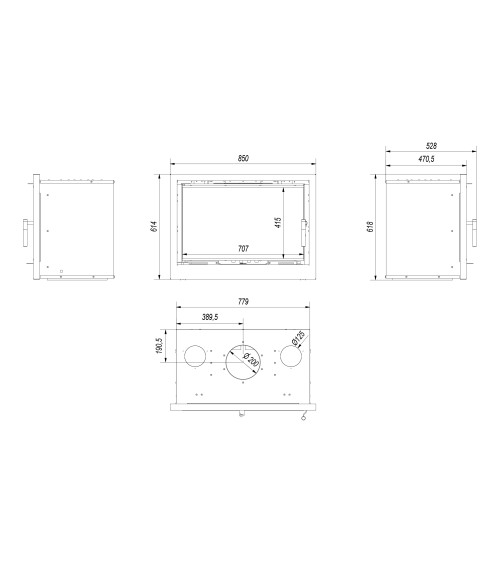 Insert cheminée cassette ARKE 80 gainable