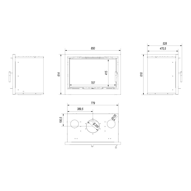 Insert cheminée cassette ARKE 80 gainable