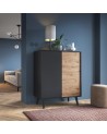 Grand buffet WILLOW 104 cm chêne et noir