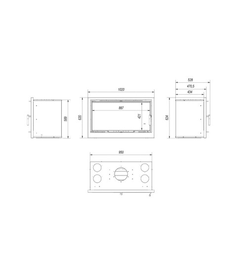 Insert cheminée cassette ARKE 95 gainable