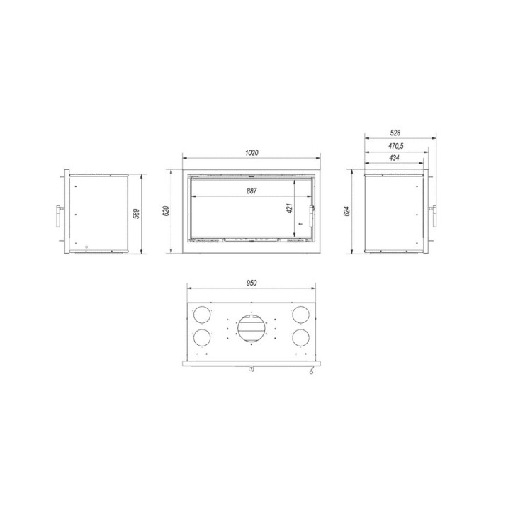 Insert cheminée cassette ARKE 95 gainable