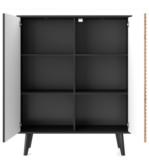 Grand buffet WILLOW 104 cm chêne et noir