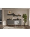 Buffet PAUL 240 cm Ardoise et Plomb 4 portes