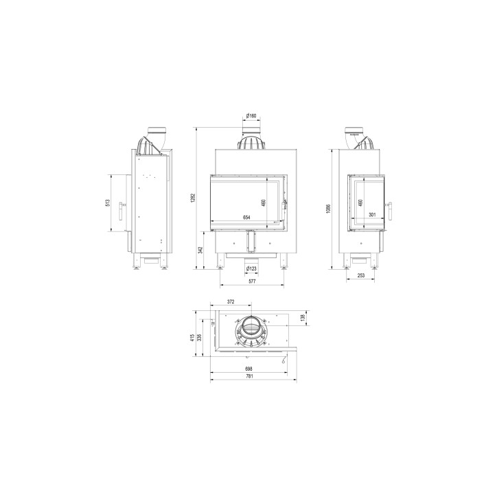 Insert cheminée LUCY 12 SLIM BS vitre à gauche Insert cheminée LUCY 12 SLIM BS vitre à gauche
