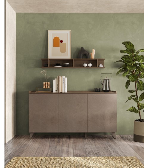 Buffet PAUL 180 cm Bronze et Mercure 3 portes