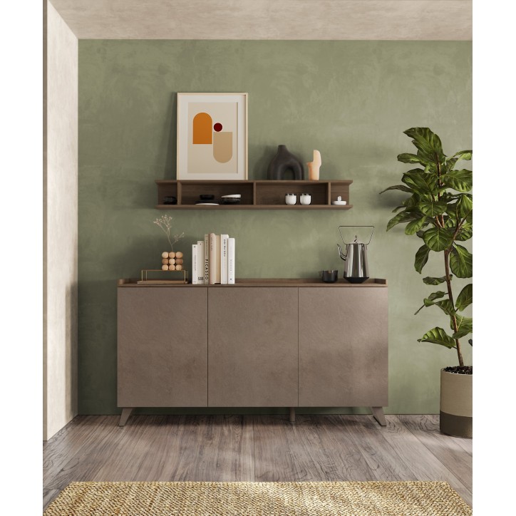 Buffet PAUL 180 cm Bronze et Mercure 3 portes
