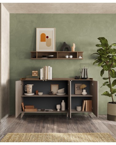 Buffet PAUL 180 cm Bronze et Mercure 3 portes