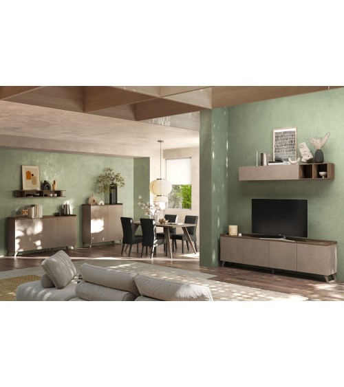 Buffet PAUL 180 cm Bronze et Mercure 3 portes