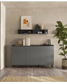 Buffet PAUL 180 cm Ardoise et Plomb 3 portes