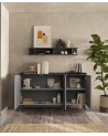 Buffet PAUL 180 cm Ardoise et Plomb 3 portes