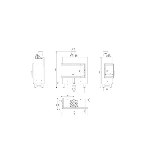 Insert cheminée LUCY 14 SLIM BS vitre à gauche