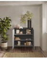 Buffet haut PAUL 120 cm Ardoise et Plomb 2 portes