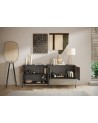Buffet ETNA 206 cm Lave, argile et chêne mercure 4 portes et un tiroir