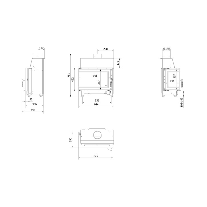 Insert cheminée MB BS 7kW