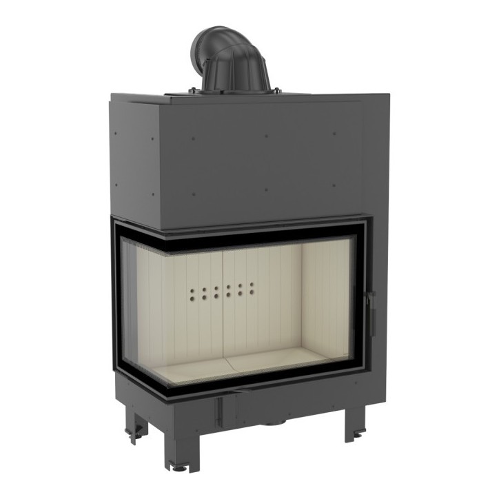 Insert cheminée MBA 17 BS vitre à gauche + 4 bouches recuperateur