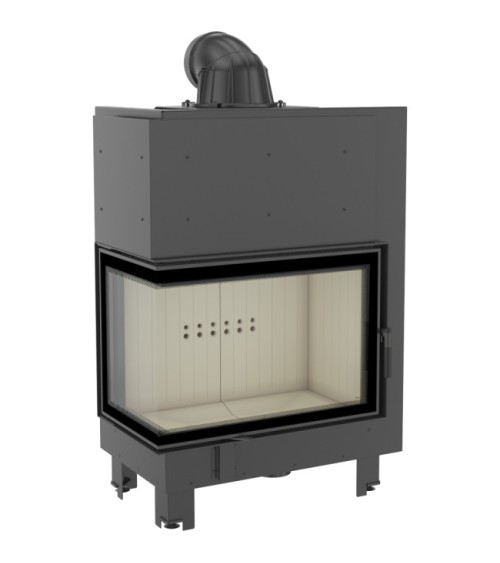 Insert cheminée MBA 17 BS vitre à gauche + 4 bouches recuperateur